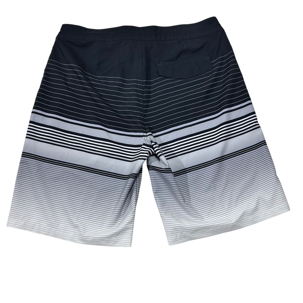 Goodfellow & Co Mens Board Shorts Black Grey Gradient Striped 10 Inseam 34 NWT - Picture 5 of 9